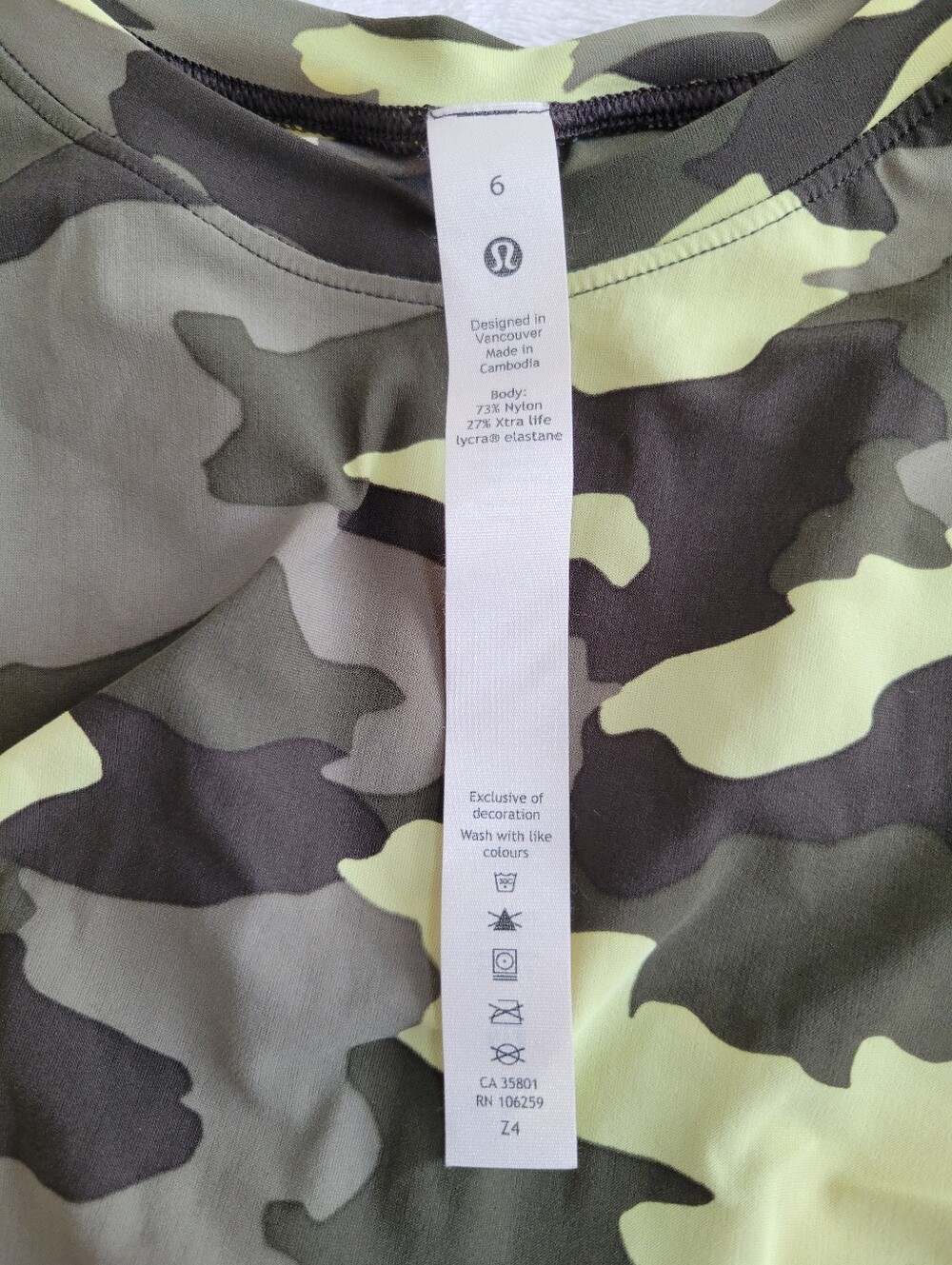 Lululemon 2PC UVP Camo Run Short Sleeve and Fast And Free Crop Leggings Size 6 - Picture 9 of 15